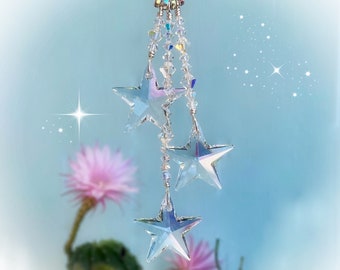 Star Swarovski Crystal Suncatcher, Rearview Mirror, Window Ornament