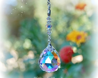 Rainbow Prism Crystal Suncatcher, Rearview Mirror Car Charm, Window Decor, 2 Size Prisms Available