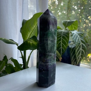 XL Rainbow Fluorite Crystal Tower, 1 Pound, 5 3/4&quot; Tall, Receive EXACT Crystal