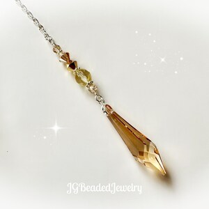 Golden Shadow Swarovski Suncatcher, Rearview Mirror Car Charm, Window Crystal, Ornament, 40mm Prism