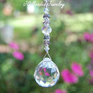 Beaded Prism Crystal Ceiling Light Pull, Fan Pull Chain Decoration, Rainbow Maker, 3 Length Options