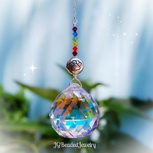 Rainbow Bridge Crystal Suncatcher, 40mm Large Prism, Poem Optional