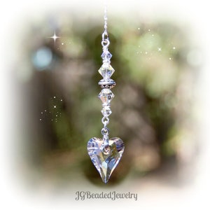 Swarovski Crystal Heart Suncatcher, Rearview Mirror Car Charm, Window Decoration, Ornament SEE DESCRIPTION for SIZE