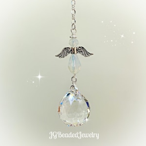 Opal Schutzengel Kristall Suncatcher, Rückspiegel Auto Anhänger, Fensterschmuck, Schmuck, Erinnerung, neuer Fahrer