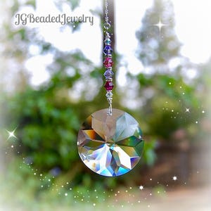 Sun Flower Crystal Suncatcher, Window Ornament, Rearview Mirror, Ceiling Fan Pull, Light Pull