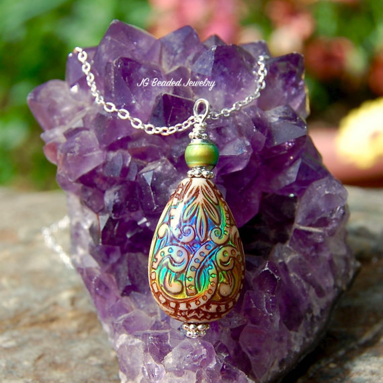 Color Changing Mood Necklace Mood Bead Pendant Etsy