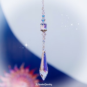 Crystal Suncatcher Prism, Rearview Mirror Car Charm, Window Crystal, 40mm Swarovski Teardrop