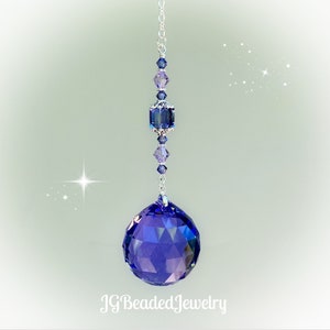 Purple Violet Swarovski Crystal Suncatcher, Window Decoration, Rearview Mirror Car Charm, 30mm Prism LIMITED EDITION