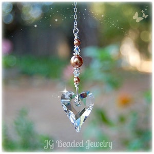 Heart Swarovski Crystal Suncatcher, Rearview Mirror, Window Crystal Decoration
