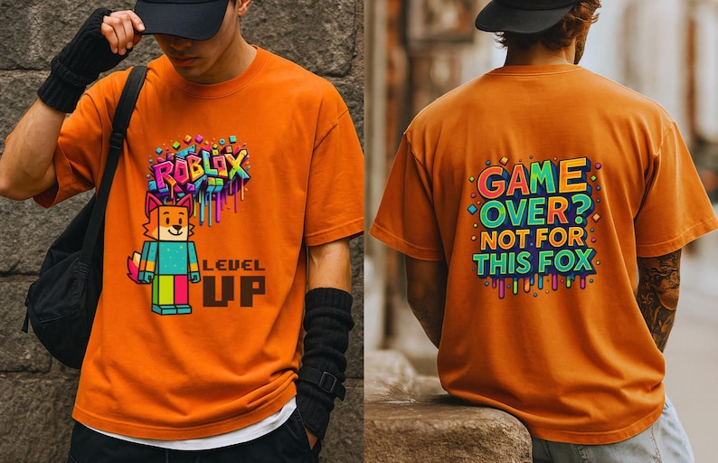 Roblox Fox Shirt, Roblox Gaming T-shirt, Video Game Shirt, Red Fox Roblox Tee, Gamer Gift, Gift for Gamers, Roblox Birthday, Roblox Gift image 1