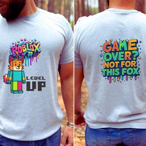 Roblox Fox Shirt, Roblox Gaming T-shirt, Video Game Shirt, Red Fox Roblox Tee, Gamer Gift, Gift for Gamers, Roblox Birthday, Roblox Gift Athletic Heather
