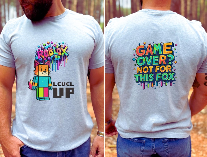 Roblox Fox Shirt, Roblox Gaming T-shirt, Video Game Shirt, Red Fox Roblox Tee, Gamer Gift, Gift for Gamers, Roblox Birthday, Roblox Gift Athletic Heather