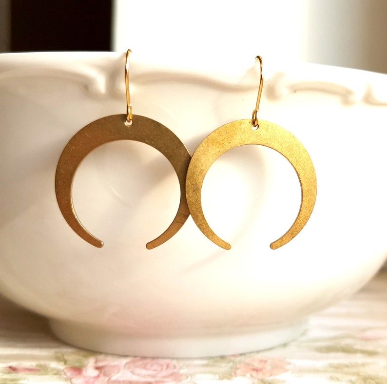 Bronze Crescent Moon earrings