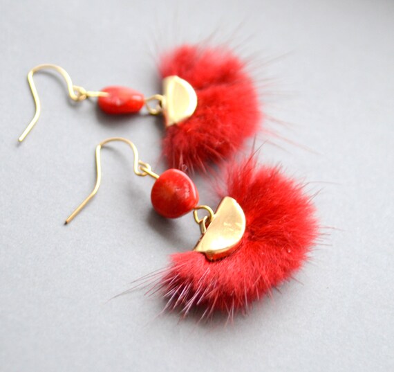 caramel swirl design Christmas gift boho chic perfect gift Most popular earrings red coral and mookaite jasper earrings Birthday gift