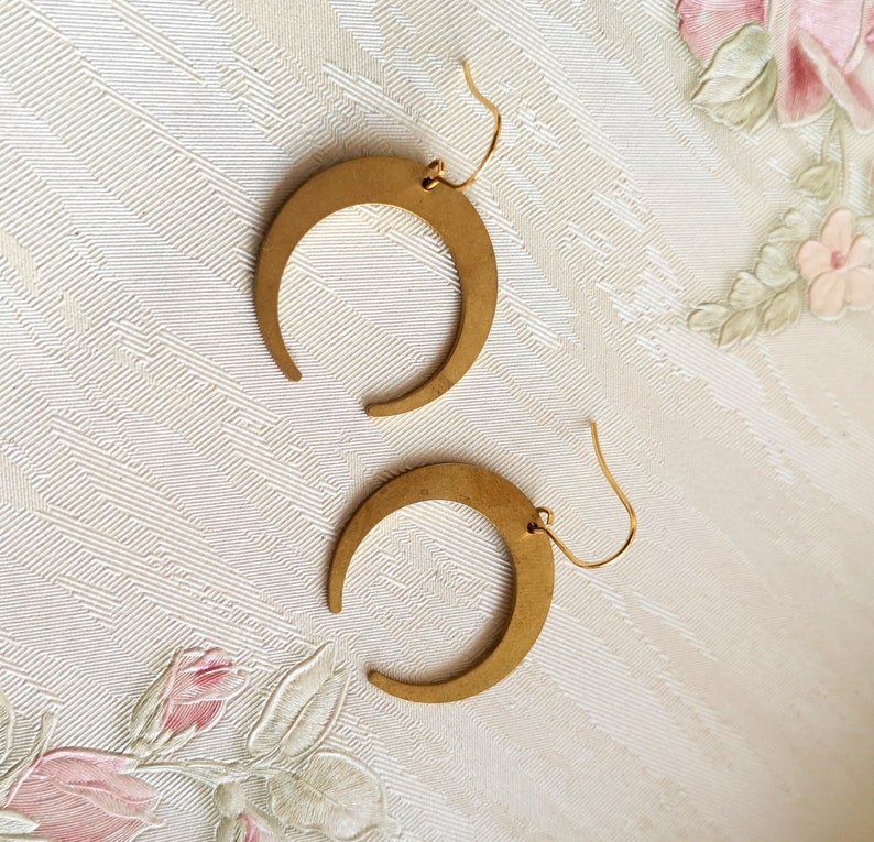 Bronze Crescent Moon earrings