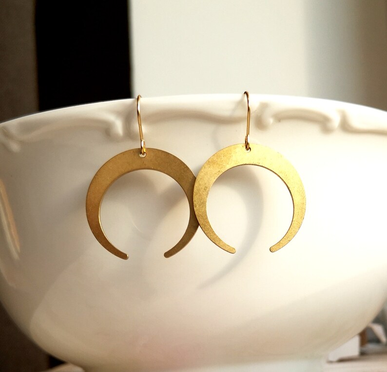 Bronze Crescent Moon earrings