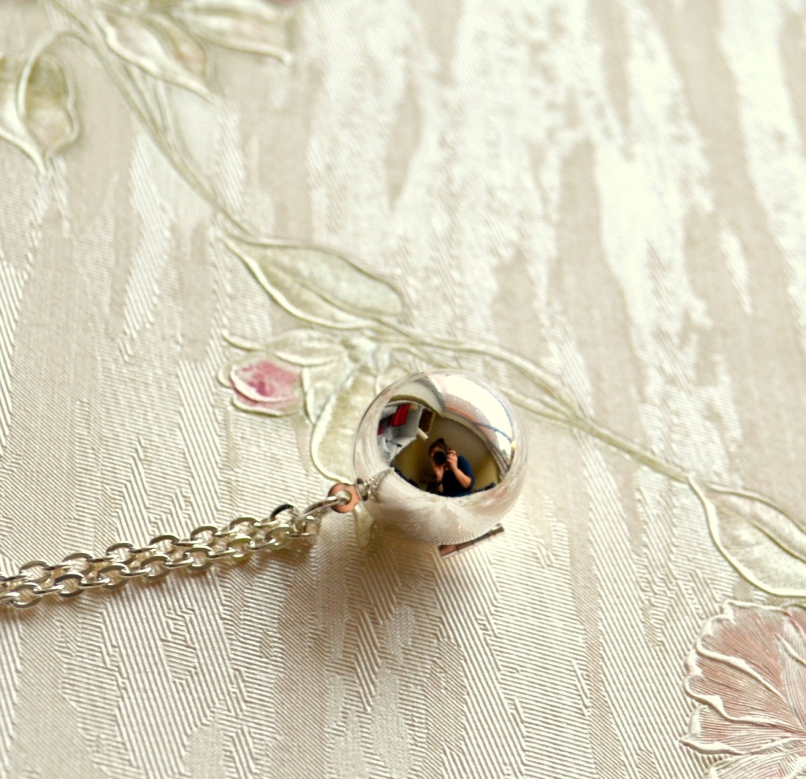 Silver Locket Necklace Small Locket Necklace Round Ball Locket Etsy