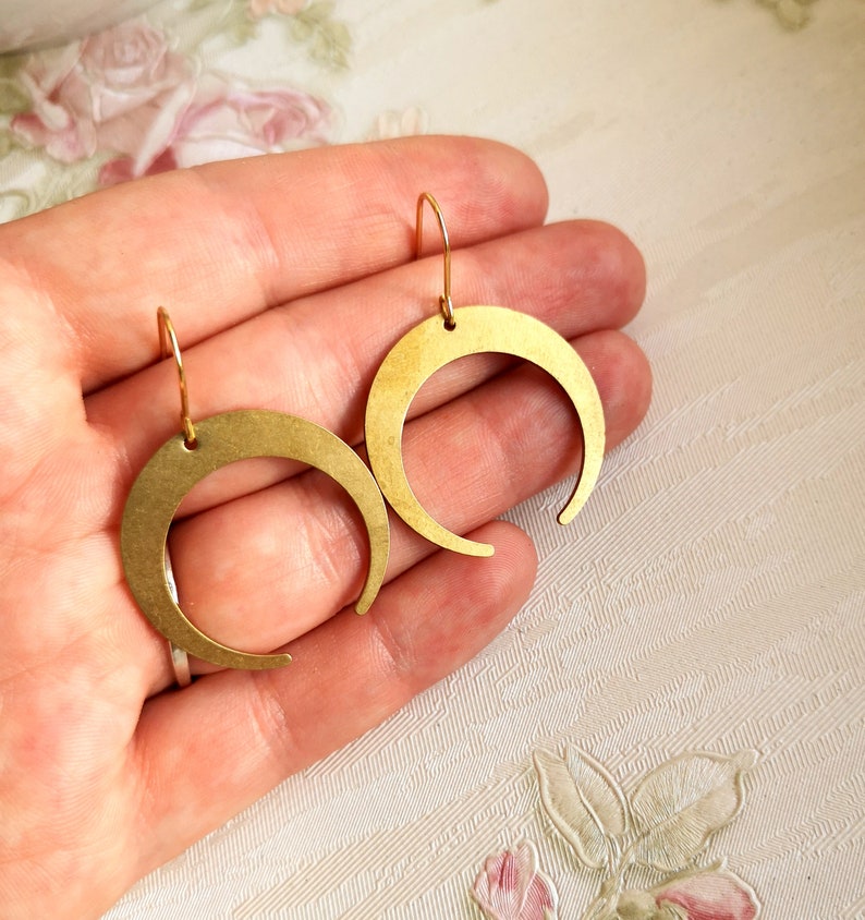 Bronze Crescent Moon earrings