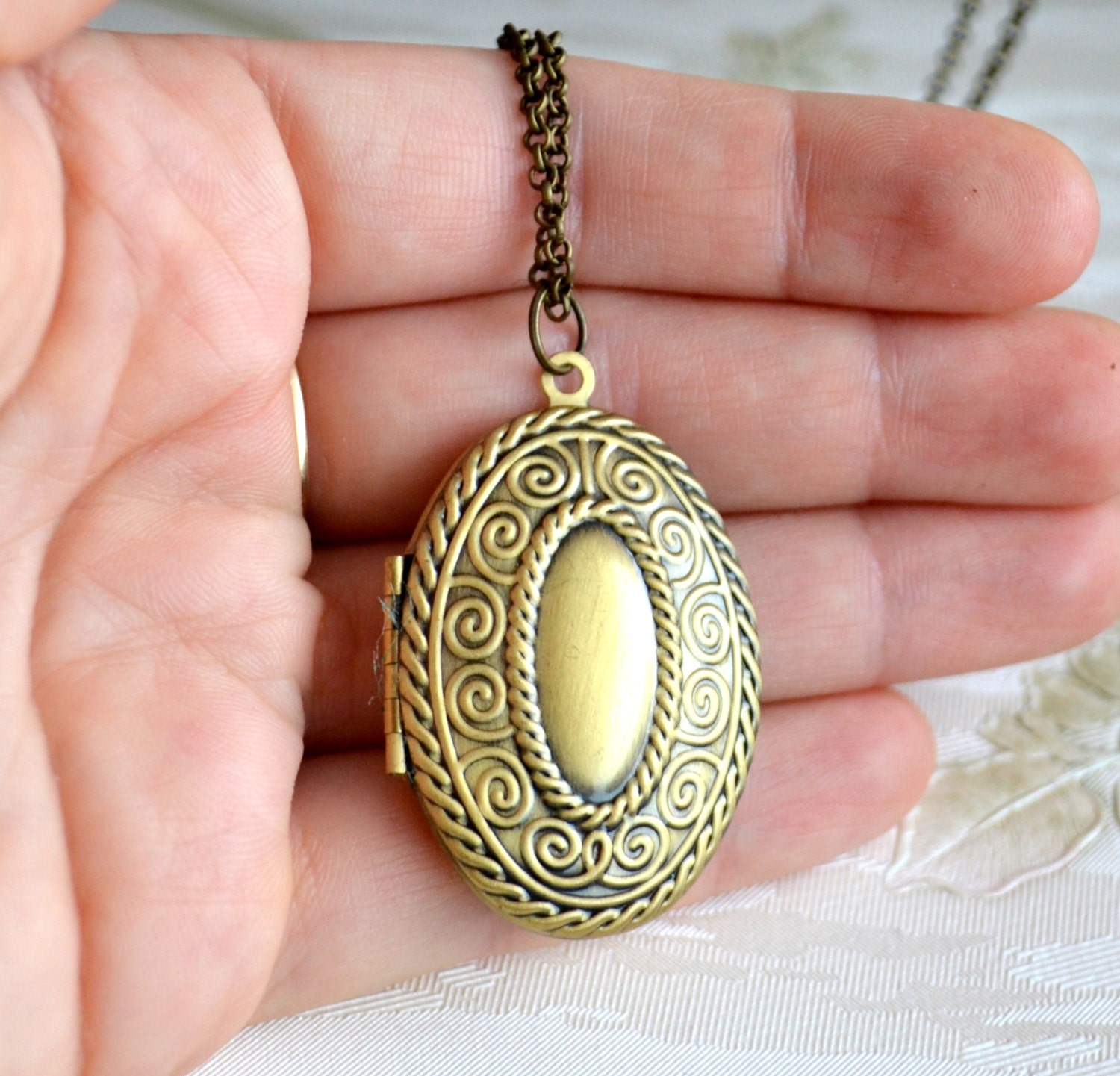 Locket necklace Vintage locket necklace Filigree locket Etsy