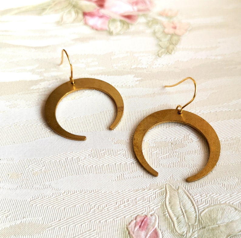 Bronze Crescent Moon earrings