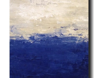 Original art, Large abstract, blue painting, industrial decor, beach decor , JMJArtstudio