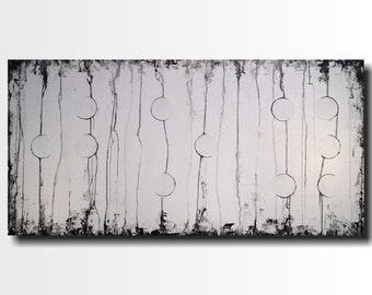 Large abstract Braille painting Original artwork by JMJArtstudio Industrial home decor Black and white art gift for him