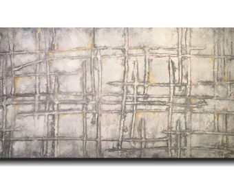 Wall art - large gray abstract painting - By JMJARTSTUDIO-birthday gift for husband