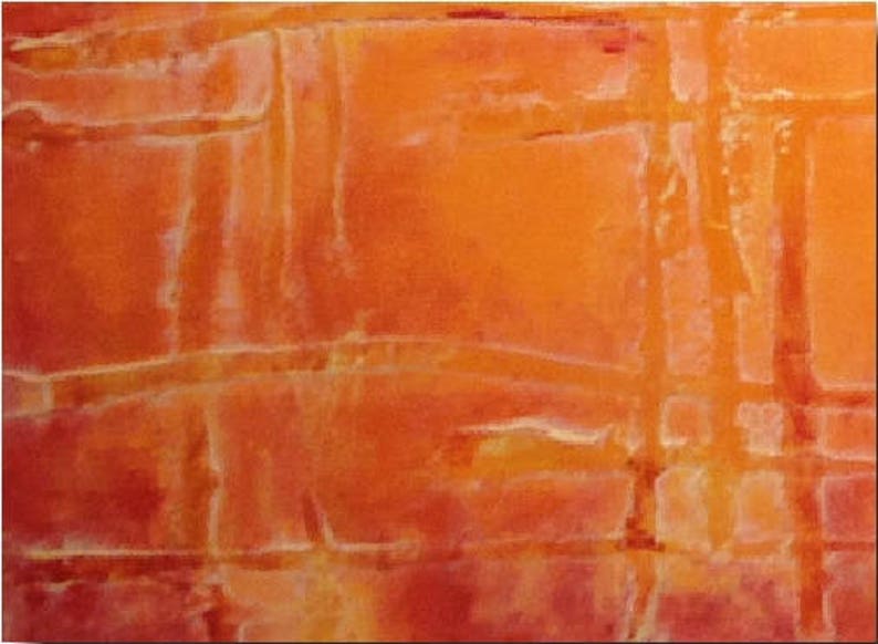 Original art, Large abstract orange painting by JMJartstudio, Industrial art, 48 inch painting image 4