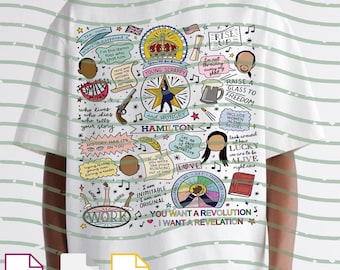 Hamilton muzikaal citaat PNG Svg, Lin Manuel Miranda Vintage Design, revolutionaire lijnafbeelding, Broadway muzikale kunst, afdrukbaar png-bestand