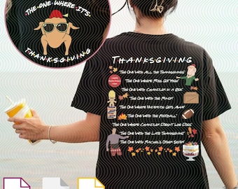 The One Where It's Thanksgiving digitaal bestand, vrienden Thanksgiving PNG, grappige Turkije clipart, tv-show citaten ontwerp, Cricut en canva downloaden