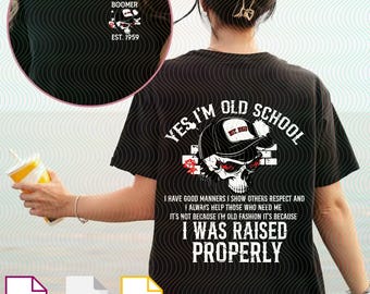 Custom Old School Boomer Graphic, Custom Birth Year Design, Retro Vintage Boomer Art, Funny Generation Print, Digital Download