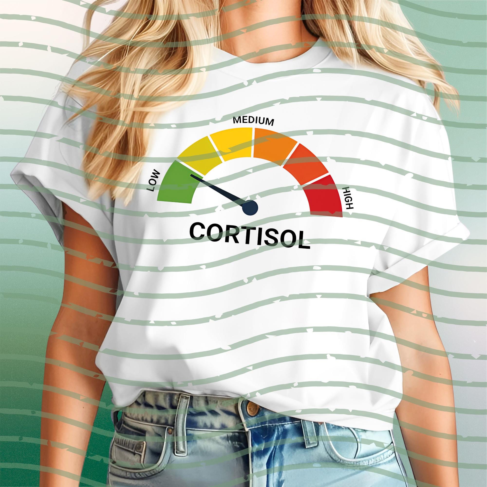 High Cortisol Low Cortisol Digital Download, Relatable Nervous