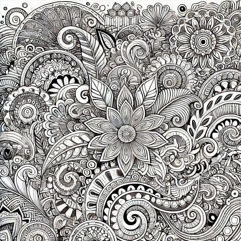 Creative Colouring Pages With Zentangle Design. Four Designs to Choose ...