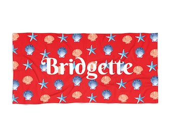 Toalla de playa personalizada, accesorio divertido para el verano, imprescindible para las vacaciones, ideal para días de piscina o playa, toalla con nombre personalizado, regalo perfecto