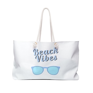 Beach Vibes Weekender Bag Blue - Perfekt für Kurzurlaube, Reisen und Sommerspaß, ideal für Strandliebhaber, Urlaubsutensilien, Tasche