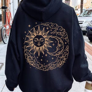 Sun and Moon Zip Hoodie - Etsy
