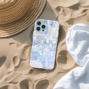 Coastal Collage Beachy Summer Phone Case, Pastel Cover iPhone 16 15 14 13 12 11 Plus Pro Max, Samsung Galaxy S23 S24 S25, Google Pixel 9 8 7