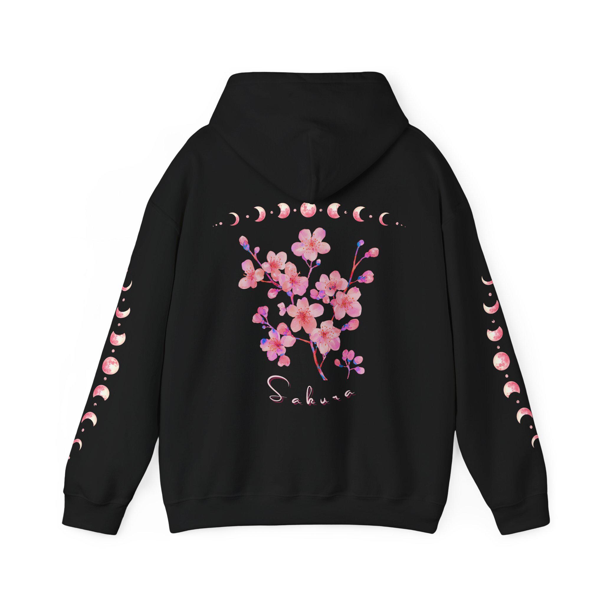 Sakura Cherry Blossom Festival Moon Phases Hoodie, Japanese