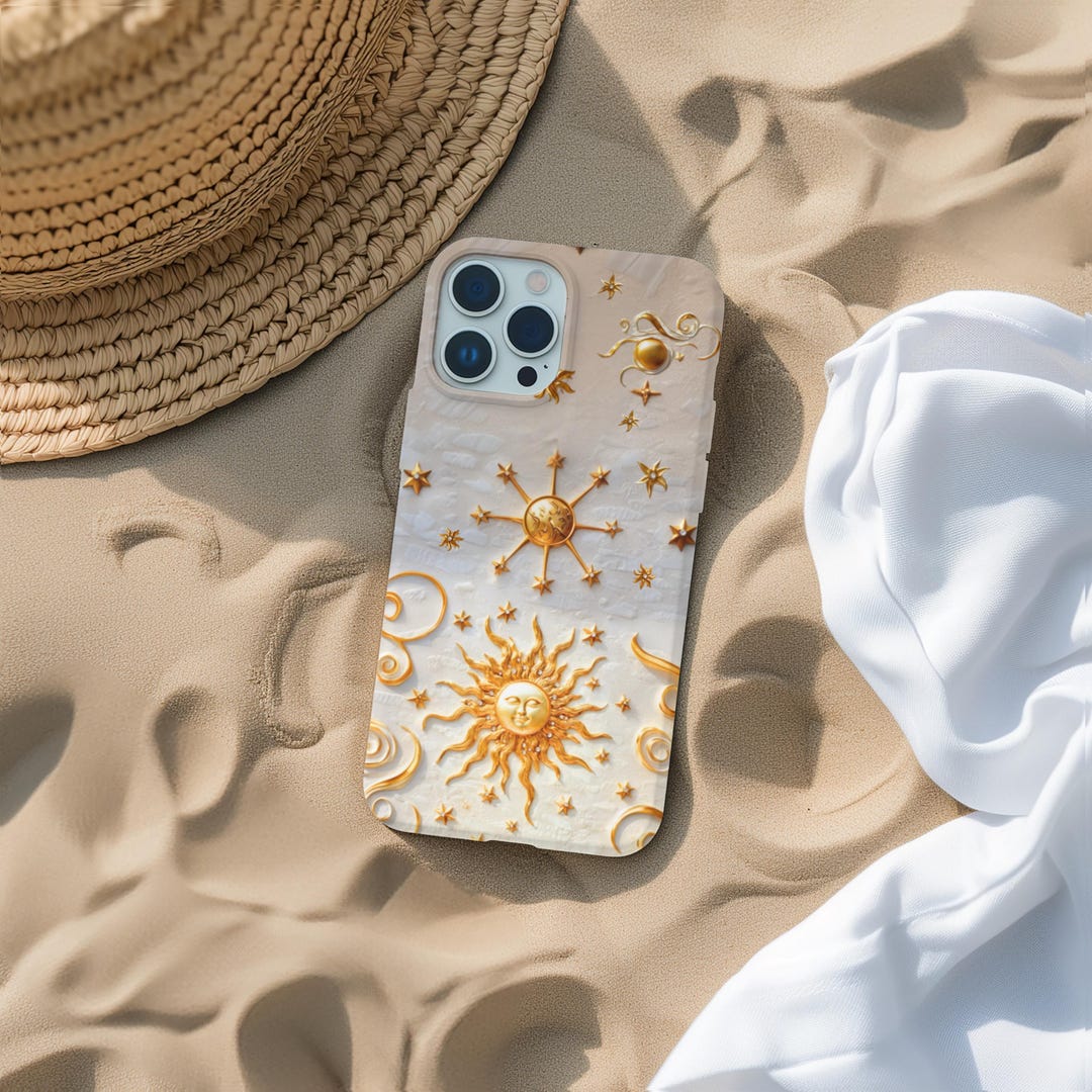 Rococo Sun Celestial Maximalist Neo-rococo Sun Compass Phone Case, iPhone 16 15 14 ...