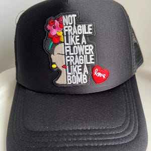 Black Trucker Hat – Adjustable Snapback with Fun Patch