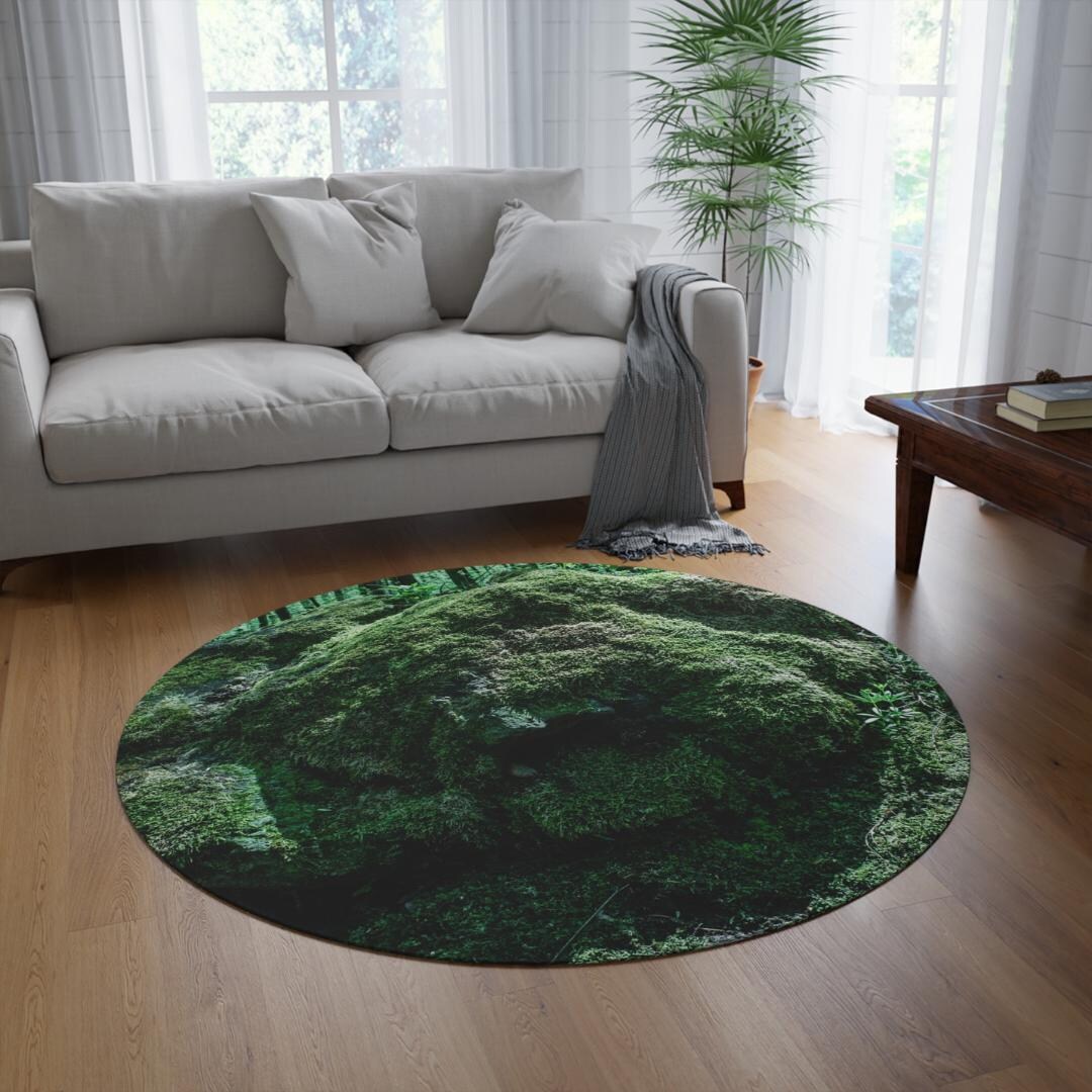 Mossy Forest Floor Round Rug • Eco-friendly Nature Carpet - Etsy