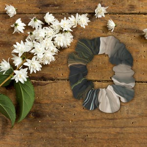 Neutral Earth Tone Scrunchie: Minimalist Hair Tie