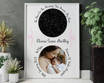 Personalized Star Map Print: Baby Birth Keepsake Gift