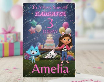 Personalized Gabby's Dollhouse Birthday Card