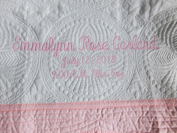 monogrammed baby quilts