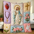 Personalized Virgin Mary Quilt Blanket, Catholic Religious Blanket, Christian Faith Throw, Our Lady Blanket, Baptism Confirmation Gift product logo