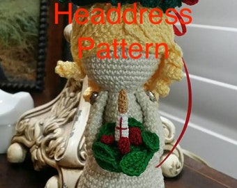 Amigurumi Crochet Santa Lucia Wreath Crown Ornament Pattern