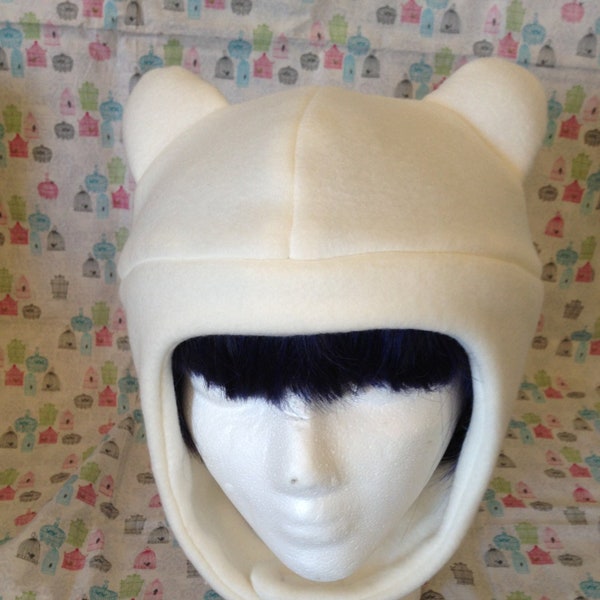 Handmade Fleece Adventure Time Finn the Human Inspired Bear Hat