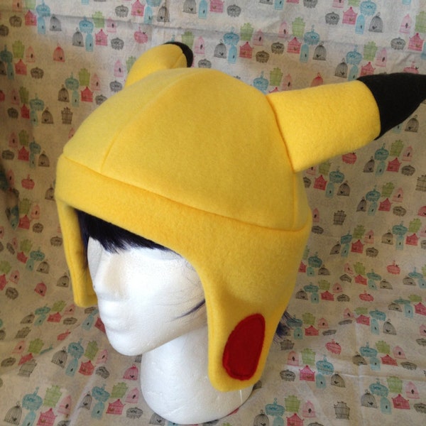 Pikachu from Pokemon Inspired Fleece Hat Handmade