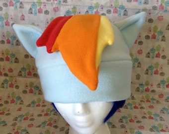 Rainbow Dash from My Little Pony: Friendship is Magic Inspired Fleece Hat Handmade